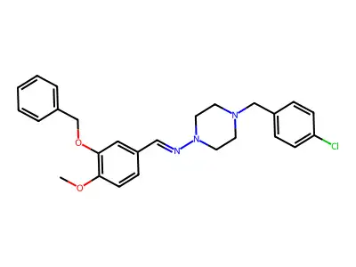 N-(3-(Benzyloxy)-4-methoxybenzylidene)-4-(4-chlorobenzyl)-1-piperazinamine structure