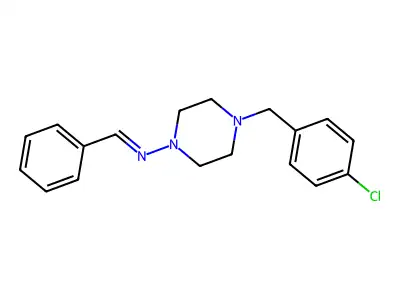 N-Benzylidene-4-(4-chlorobenzyl)-1-piperazinamine structure