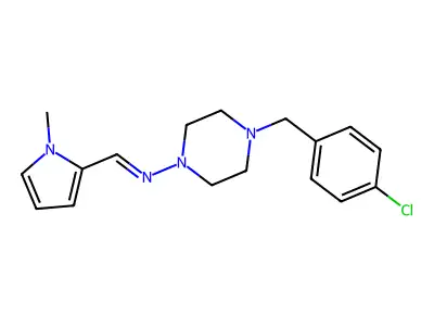 4-(4-chlorobenzyl)-N-[(E)-(1-methyl-1H-pyrrol-2-yl)methylidene]piperazin-1-amine structure
