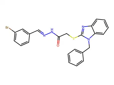 2-[(1-benzyl-1H-benzimidazol-2-yl)sulfanyl]-N'-[(E)-(3-bromophenyl)methylidene]acetohydrazide structure