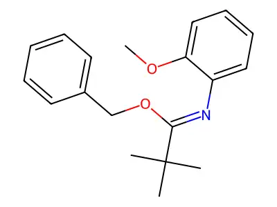 benzyl N-(2-methoxyphenyl)-2,2-dimethylpropanimidate structure