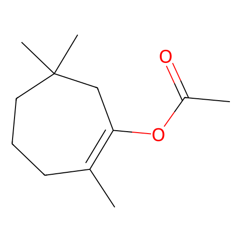 2,6,6-Trimethylcyclohept-1-en-1-yl acetate structure