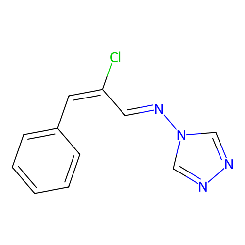 (E)-N-((E)-2-chloro-3-phenylallylidene)-4H-1,2,4-triazol-4-amine structure