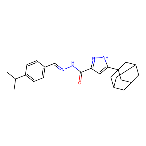 (E)-3-((1s,3s)-adamantan-1-yl)-N'-(4-isopropylbenzylidene)-1H-pyrazole-5-carbohydrazide structure