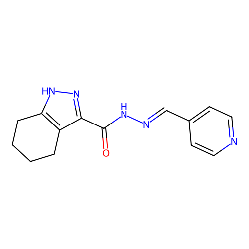 N'-[(E)-pyridin-4-ylmethylidene]-4,5,6,7-tetrahydro-1H-indazole-3-carbohydrazide structure