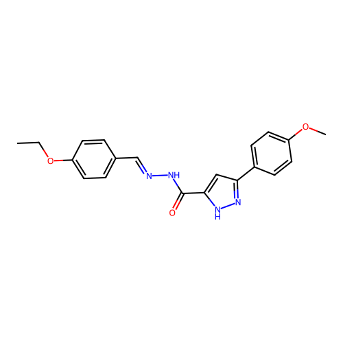 N'-[(E)-(4-ethoxyphenyl)methylidene]-3-(4-methoxyphenyl)-1H-pyrazole-5-carbohydrazide structure