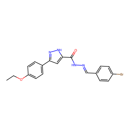 N'-[(E)-(4-bromophenyl)methylidene]-3-(4-ethoxyphenyl)-1H-pyrazole-5-carbohydrazide structure