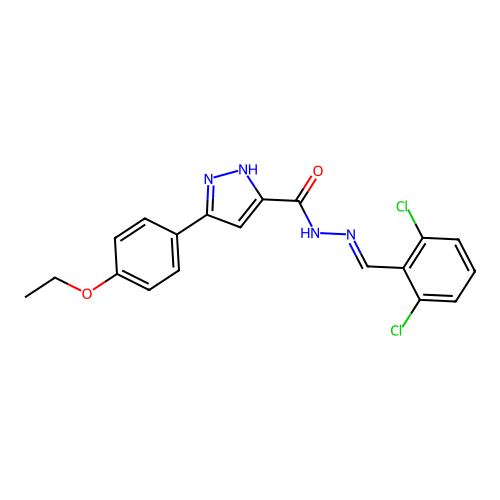 N'-[(E)-(2,6-dichlorophenyl)methylidene]-3-(4-ethoxyphenyl)-1H-pyrazole-5-carbohydrazide structure