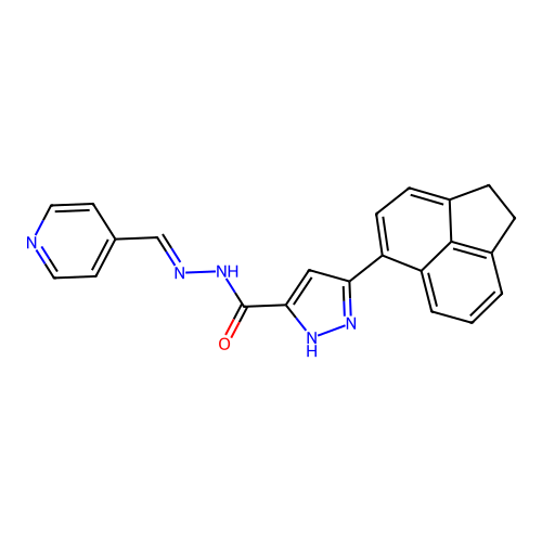 5-ACENAPHTHEN-5-YL-2H-PYRAZOLE-3-CARBOXYLIC ACID PYRIDIN-4-YLMETHYLENE-HYDRAZIDE structure