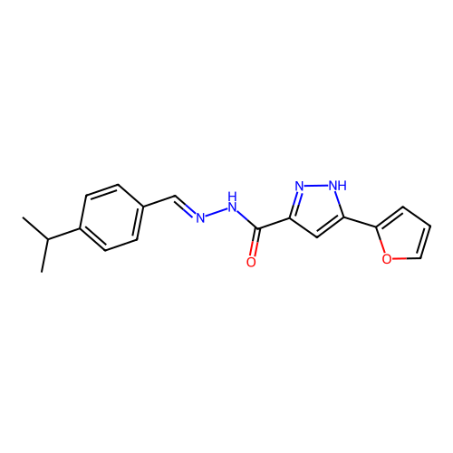 (E)-3-(furan-2-yl)-N'-(4-isopropylbenzylidene)-1H-pyrazole-5-carbohydrazide structure