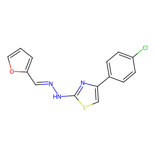 4-(4-chlorophenyl)-N-[(E)-furan-2-ylmethylideneamino]-1,3-thiazol-2-amine structure
