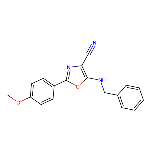 5-(Benzylamino)-2-(4-methoxyphenyl)-1,3-oxazole-4-carbonitrile structure