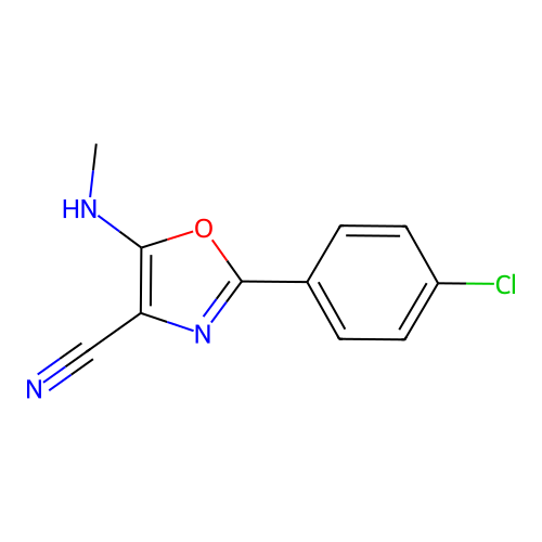 2-(4-Chlorophenyl)-5-(methylamino)-1,3-oxazole-4-carbonitrile structure