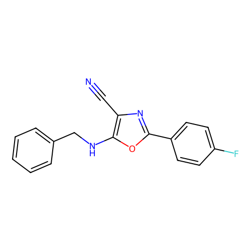 5-(Benzylamino)-2-(4-fluorophenyl)-1,3-oxazole-4-carbonitrile structure