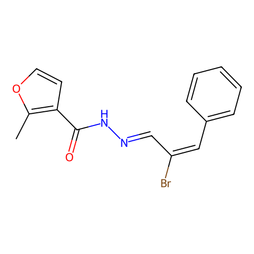 (E)-N'-((E)-2-bromo-3-phenylallylidene)-2-methylfuran-3-carbohydrazide structure