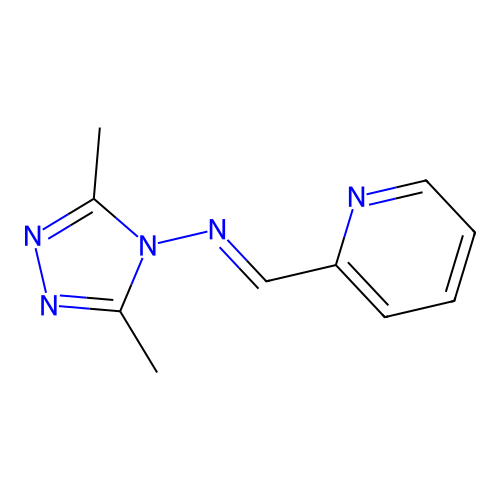 3,5-dimethyl-N-(2-pyridinylmethylene)-4H-1,2,4-triazol-4-amine structure
