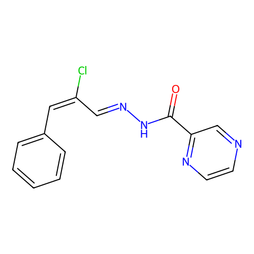 N'-[(1E,2E)-2-chloro-3-phenylprop-2-en-1-ylidene]pyrazine-2-carbohydrazide structure