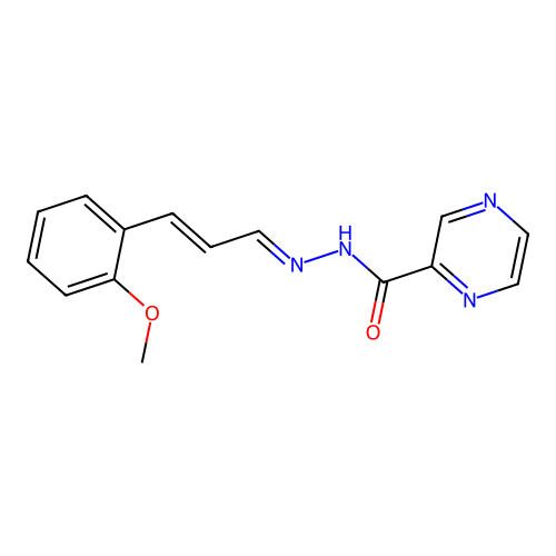 N'-[3-(2-methoxyphenyl)-2-propenylidene]-2-pyrazinecarbohydrazide structure