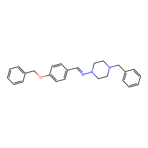 4-benzyl-N-{(E)-[4-(benzyloxy)phenyl]methylidene}-1-piperazinamine structure