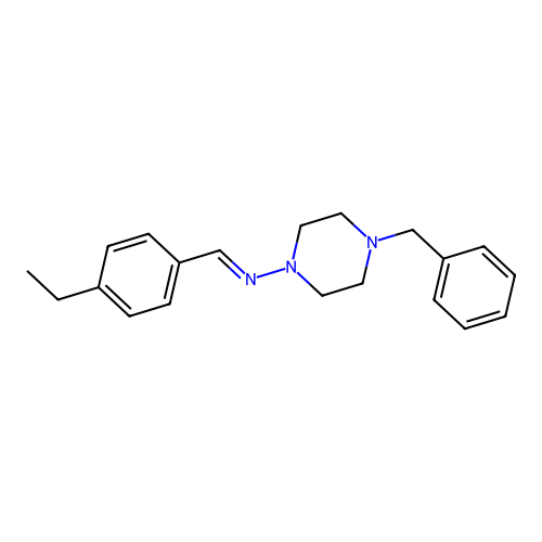 N-(4-benzylpiperazin-1-yl)-1-(4-ethylphenyl)methanimine structure