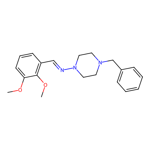 4-benzyl-N-[(E)-(2,3-dimethoxyphenyl)methylidene]-1-piperazinamine structure