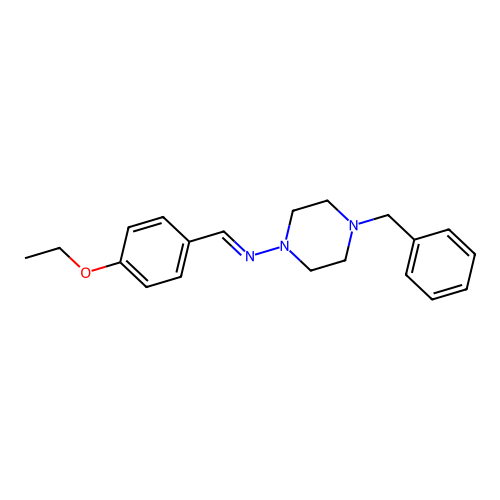 4-benzyl-N-(4-ethoxybenzylidene)-1-piperazinamine structure