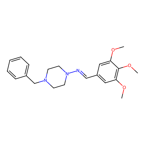 4-benzyl-N-(3,4,5-trimethoxybenzylidene)-1-piperazinamine structure
