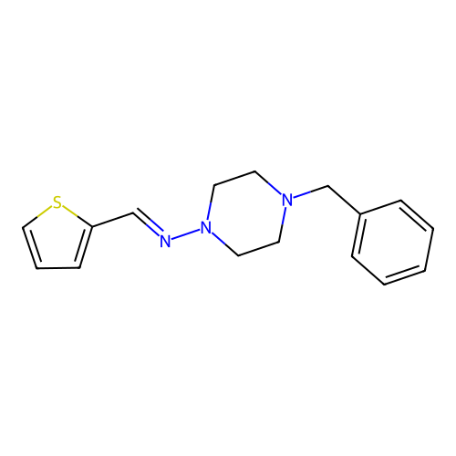 (4-Benzyl-piperazin-1-yl)-thiophen-2-ylmethylene-amine structure