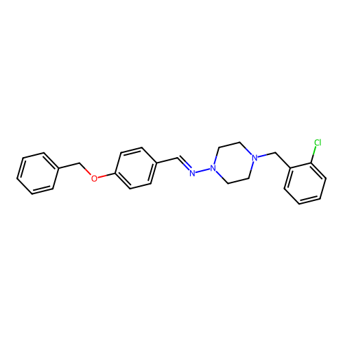 (4-Benzyloxy-benzylidene)-(4-(2-chloro-benzyl)-piperazin-1-YL)-amine structure