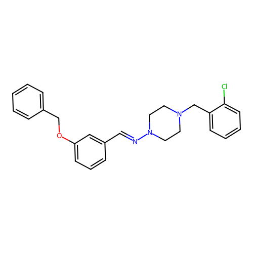 N-{(E)-[3-(benzyloxy)phenyl]methylidene}-4-(2-chlorobenzyl)-1-piperazinamine structure