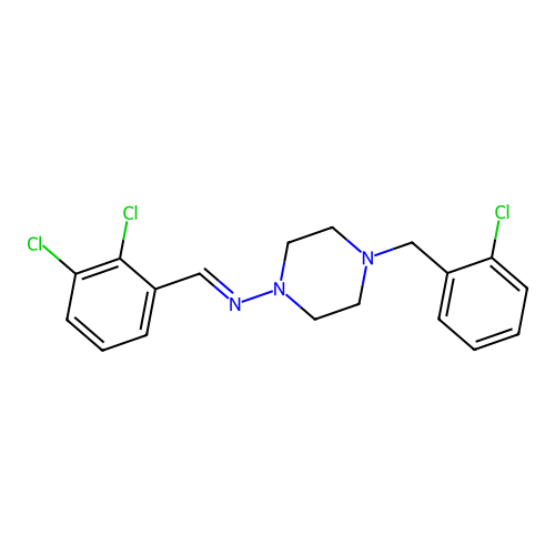 4-(2-chlorobenzyl)-N-[(E)-(2,3-dichlorophenyl)methylidene]-1-piperazinamine structure