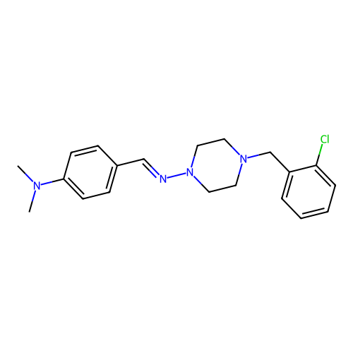 (4-(2-Chloro-benzyl)-piperazin-1-YL)-(4-dimethylamino-benzylidene)-amine structure