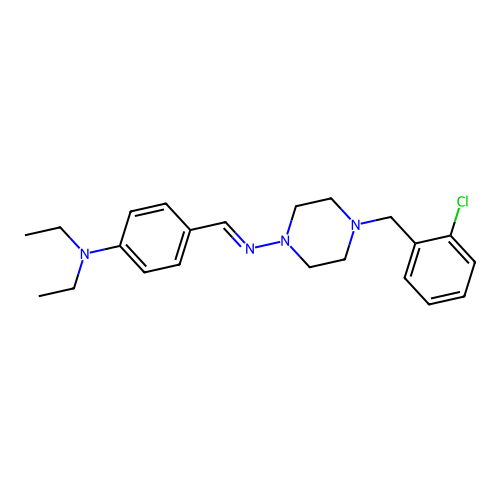 (4-(2-Chloro-benzyl)-piperazin-1-YL)-(4-diethylamino-benzylidene)-amine structure