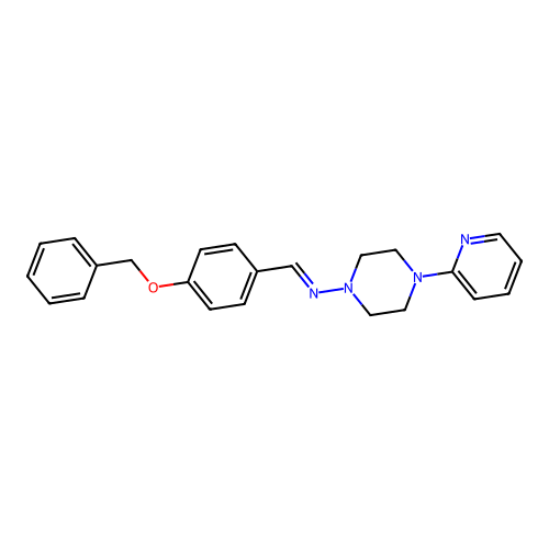 N-{(E)-[4-(benzyloxy)phenyl]methylidene}-4-(2-pyridinyl)-1-piperazinamine structure