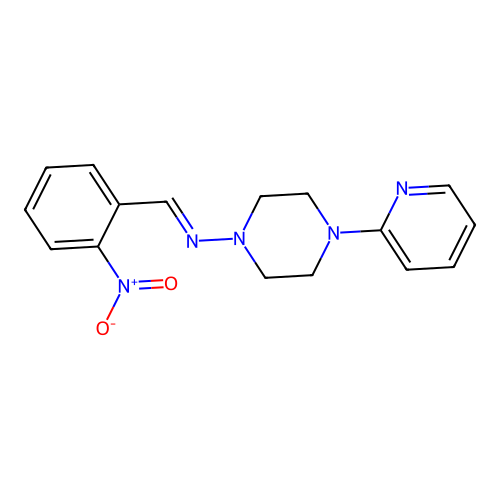 (2-Nitro-benzylidene)-(4-pyridin-2-yl-piperazin-1-yl)-amine structure