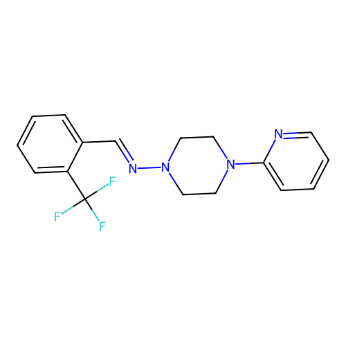 4-(2-Pyridinyl)-N-(2-(trifluoromethyl)benzylidene)-1-piperazinamine structure