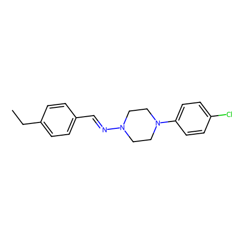 (4-(4-Chloro-phenyl)-piperazin-1-YL)-(4-ethyl-benzylidene)-amine structure