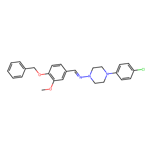 (4-Benzyloxy-3-methoxy-benzylidene)-(4-(4-chloro-phenyl)-piperazin-1-YL)-amine structure