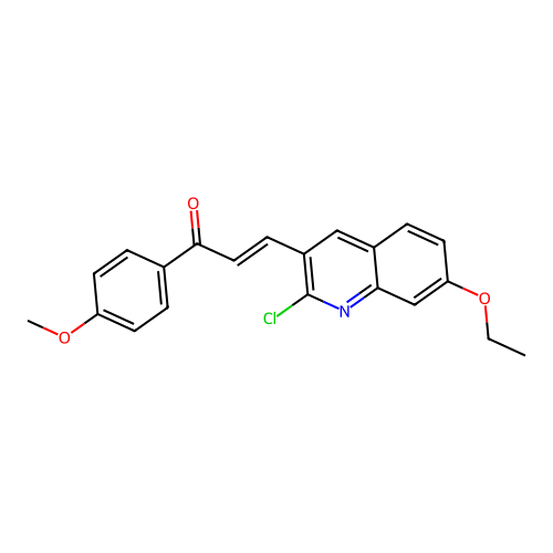 (E)-3-(2-chloro-7-ethoxyquinolin-3-yl)-1-(4-methoxyphenyl)prop-2-en-1-one structure