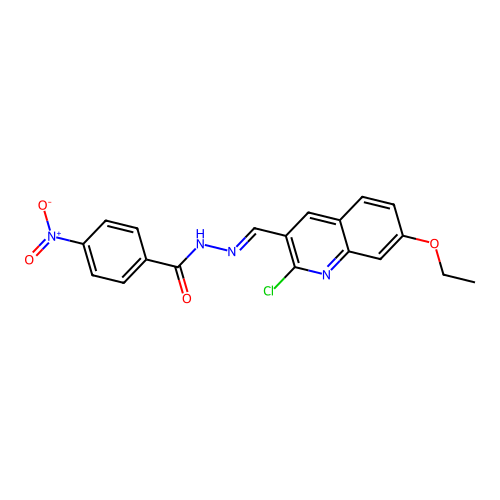 (E)-N'-((2-chloro-7-ethoxyquinolin-3-yl)methylene)-4-nitrobenzohydrazide structure