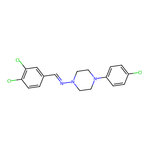 (4-(4-Chloro-phenyl)-piperazin-1-YL)-(3,4-dichloro-benzylidene)-amine structure