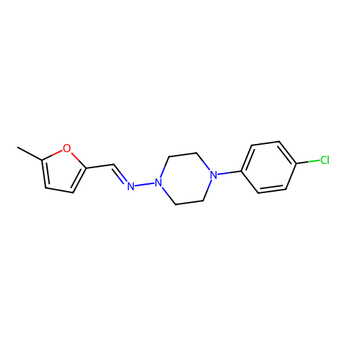 4-(4-chlorophenyl)-N-[(5-methyl-2-furyl)methylene]-1-piperazinamine structure