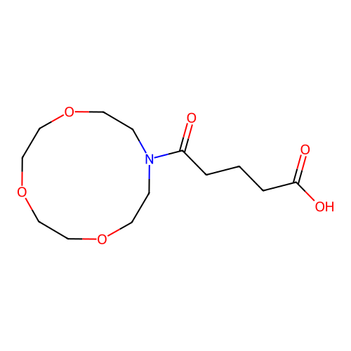 5-Oxo-5-(1,4,7-trioxa-10-azacyclododecan-10-yl)pentanoic acid structure
