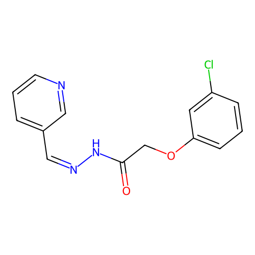 2-(3-chlorophenoxy)-N'-[(Z)-pyridin-3-ylmethylidene]acetohydrazide structure