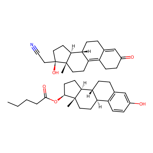 Dienogest; estradiol valerate structure