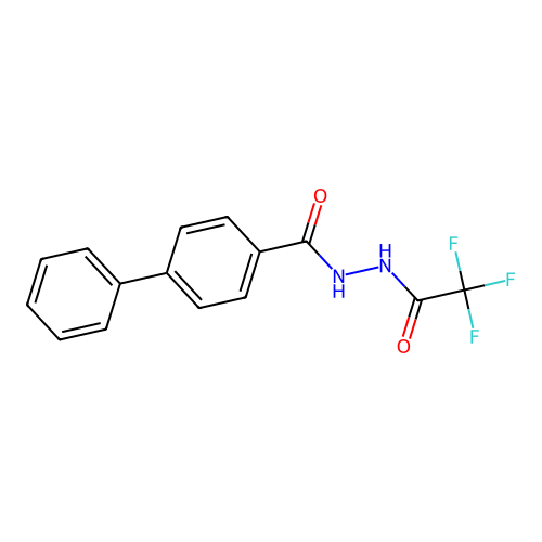 4-phenyl-N'-(2,2,2-trifluoroacetyl)benzohydrazide structure