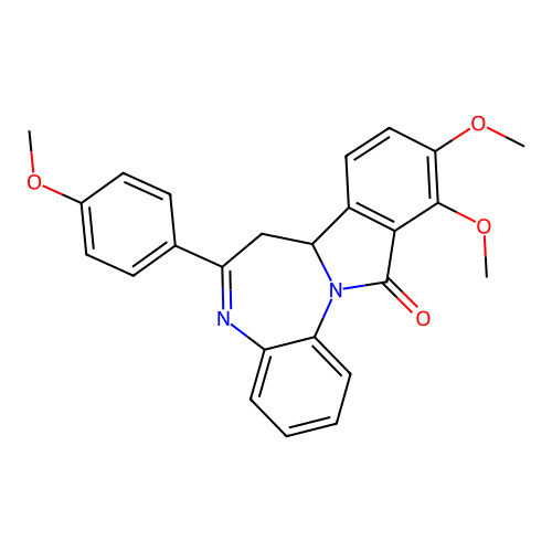 10,11-dimethoxy-6-(4-methoxyphenyl)-7,7a-dihydro-12H-isoindolo[2,1-a][1,5]benzodiazepin-12-one structure