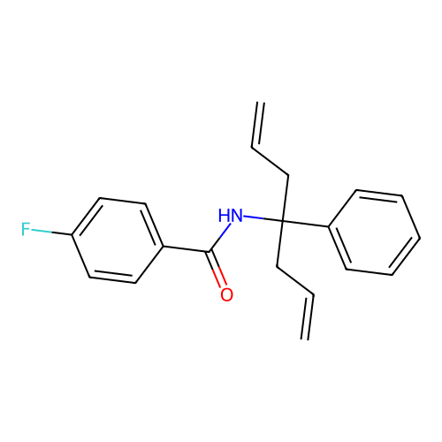 4-fluoro-N-(4-phenylhepta-1,6-dien-4-yl)benzamide structure