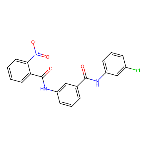 N-(3-{[(3-chlorophenyl)amino]carbonyl}phenyl)-2-nitrobenzamide structure