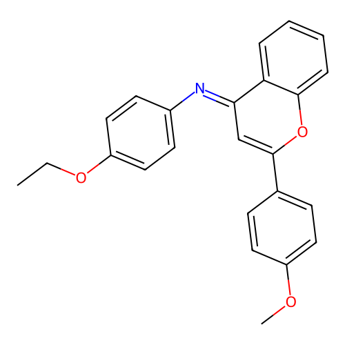 (Z)-4-ethoxy-N-(2-(4-methoxyphenyl)-4H-chromen-4-ylidene)aniline structure